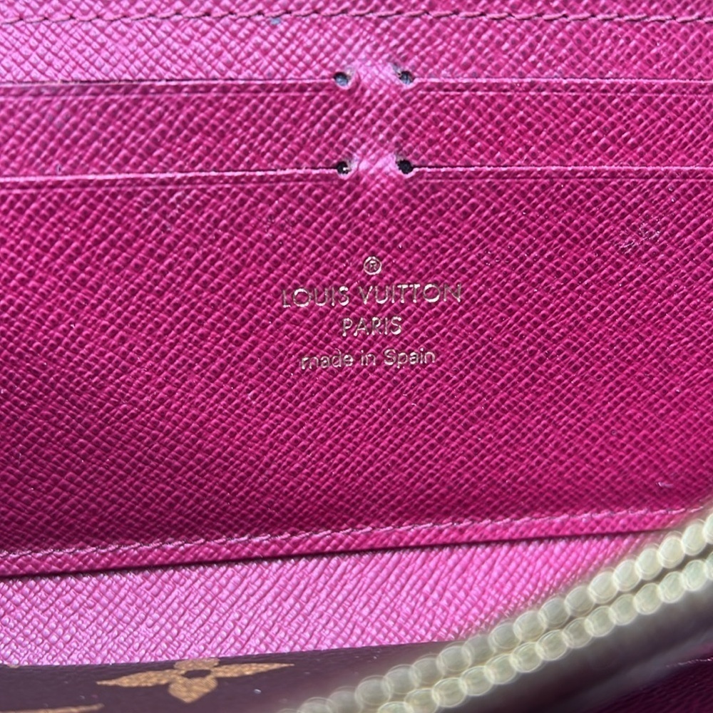 Louis Vuitton Clemence Logo Fucia Zippy Long Zip Around Clutch Wallet Box Papers - Picture 7 of 14